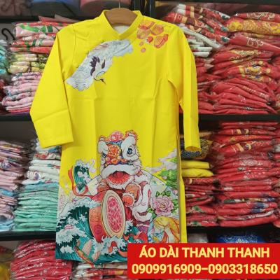 ÁO DÀI BÉ TRAI HỌA TIẾT LÂN 3D